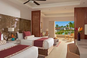 Deluxe Pool View Double Beds at Dreams Royal Beach Punta Cana